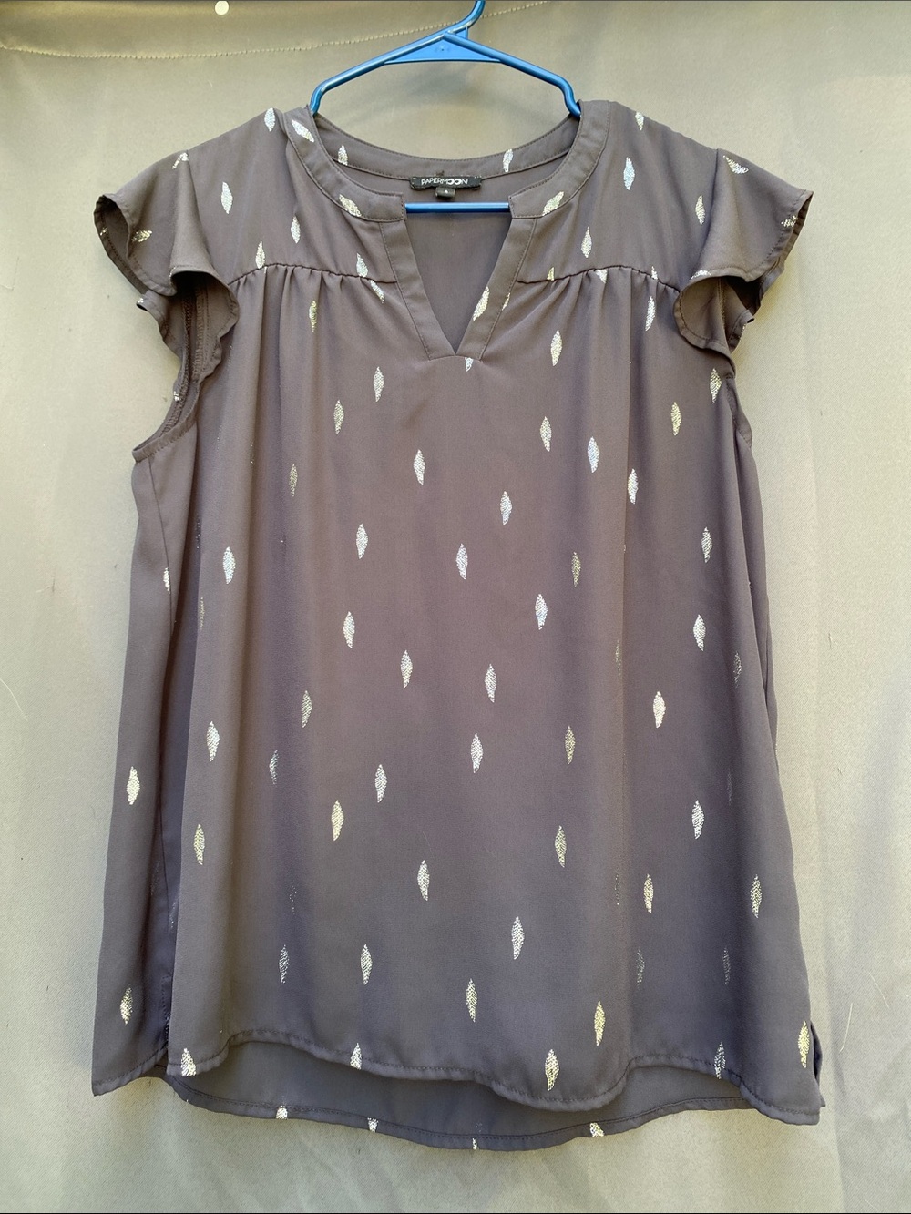 Papermoon Brown Blouse with Gold Accents